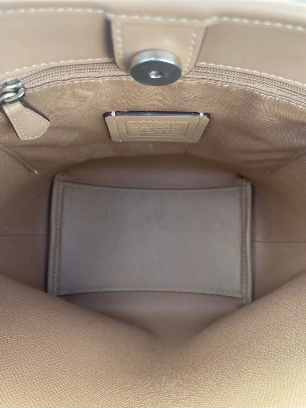 Coach Tan Signature Bucket Shoulder Bag